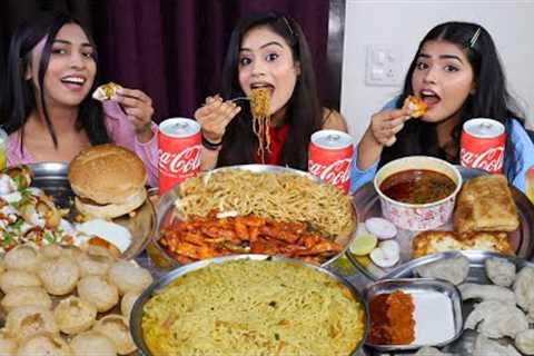 Indian Street Food Eating Challenge | Golgappa, Dahi Puri, ChowMein, Momos, Burger, Maggi, Pav Bhaji