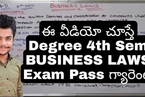 How to pass Business Laws Degree 4th sem Exam || Business laws 4th sem important questions