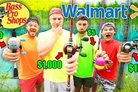 Walmart vs Bass Pro Shops 1v1v1 Budget Fishing Challenge (Rod, Reel, Lures!)
