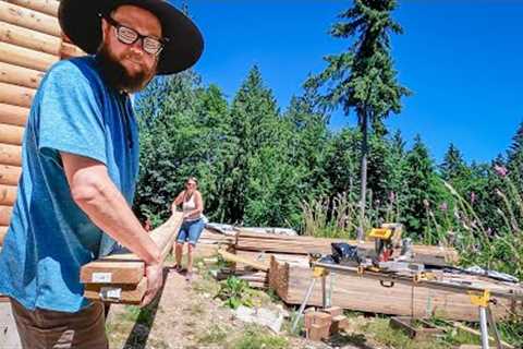 THIS WRAPAROUND DECK WILL BE HUGE // Couple Builds House with NO Experience