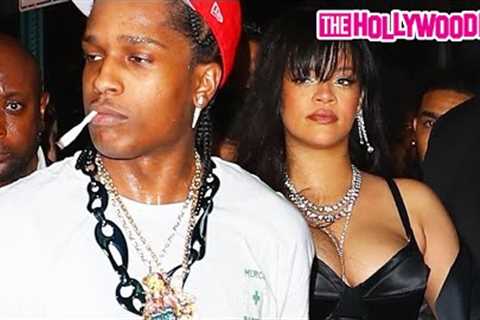Tipsy Rihanna Needs Help From ASAP Rocky To Climb Into His Hummer At Mercer + Prince Whisky Party
