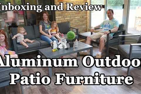 ✅ Amazon Outdoor Patio Furniture - Unboxing/Review - Aecojoy Aluminum Weatherproof 9 Seat Set