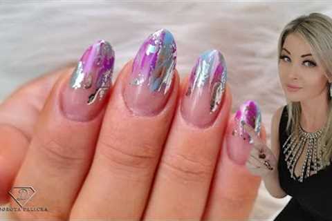Super Quick abstract nail design. French nail art. Gel rebalance on client. Nail art for beginners.