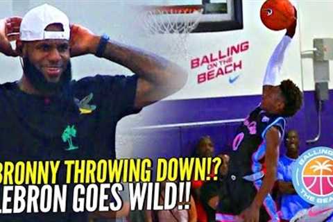 BRONNY James 1st In-Game DUNK!? Gets LeBron OUT OF HIS SEAT Going Wild!! Crowd GOES CRAZY!