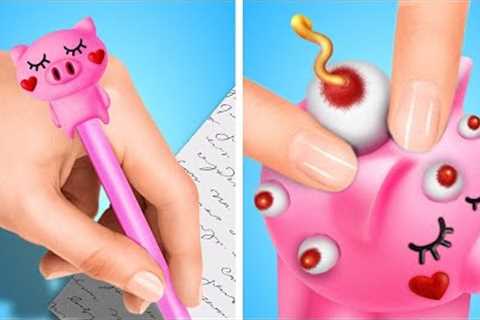 DIY Squishy HACKS in SCHOOL! Cheap FIDGET TOYS and GADGETS | Cool Hacks by La La Life Games