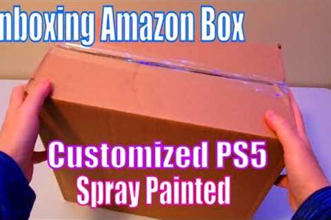 Unboxing Amazon Customized PS5 SPRAY PAINTED - A DIY Gift Idea - An Oddly Satisfying ASMR Video