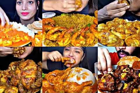 ASMR EATING SPICY CHICKEN CURRY, BUTTER PANEER, BIRIYANI | BEST INDIAN FOOD MUKBANG |Foodie India|