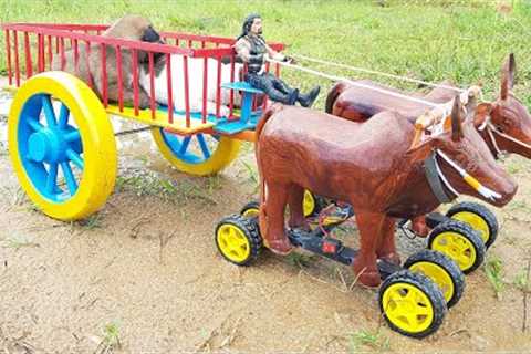 How To Make Cow Bullock Cart From Wood - Creative DIY Woodworking Mini Project