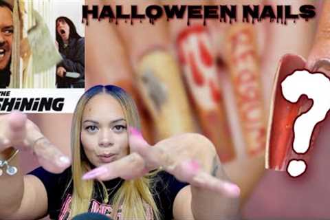Crazy Halloween Nail Art | The Shining Nail Design | Builder Gel Nails Tutorial