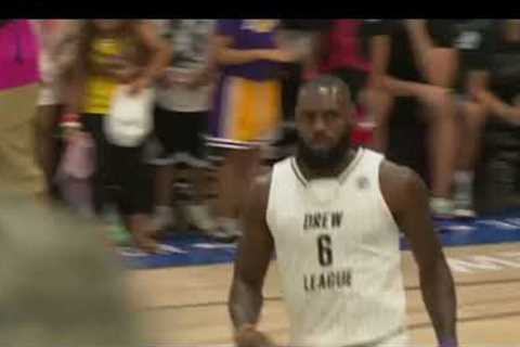 Crowd goes WILD after LeBron’s dunk in the Drew League 🗣💥