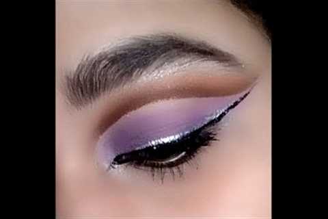 PURPLE CUT CREASE SMOKEY EYE WITH SILVER GLITTER EYELINER  MAKEUP TUTORIAL #makeup #makeuptutorial