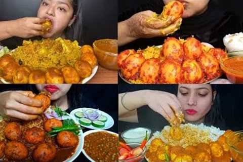 ASMR EATING EGG CURRY, RICE | INDIAN FOOD MUKBANG | EATING EGG CURRY COMPILATION