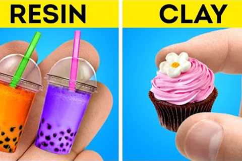 EPOXY RESIN vs POLYMER CLAY || DIY Jewelry And Mini Crafts