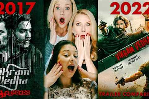Vikram Vedha Trailer Comparison! Hindi | 2017 vs 2022 | Grrls Edition! Hrithik Roshan | R. Madhavan!