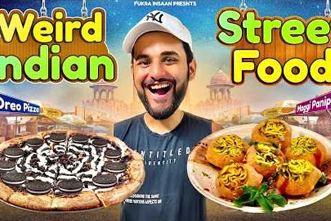 Trying WEIRD INDIAN STREET FOOD Challenge !! *MAGGI + Golgappe*