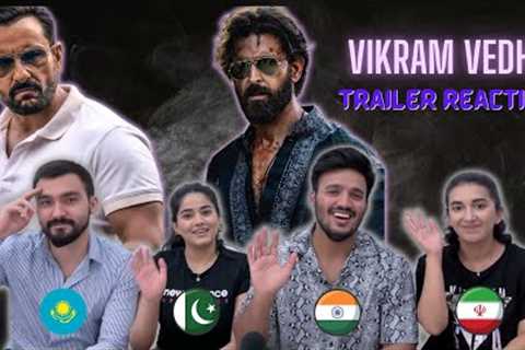 Vikram Vedha Trailer Reaction | Hrithik Roshan | Saif Ali Khan | Pushkar | Gayatri |Foreigners React
