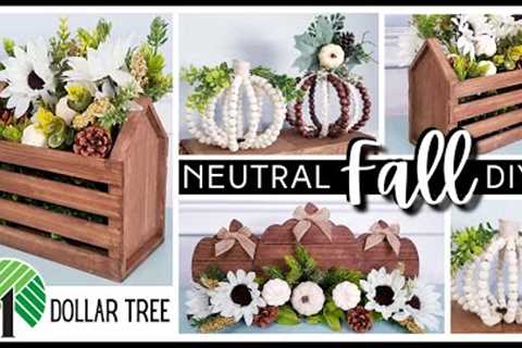 *NEW* DOLLAR TREE DIY | Neutral FALL Crafts | Transform Dollar Store Items into HIGH-END Home Decor!