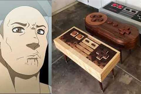 The Rock reacts to desk : (the rock eyebrow raise)