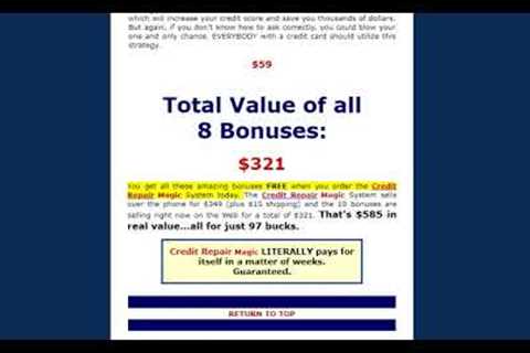 Credit Repair Magic - Does Credit Repair Really Work? Credit Repair Secrets