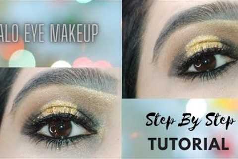 How To Do Halo Eye Makeup || Halo Eye Makeup For Beginners || Black And Golden Step-By-Step Tutorial