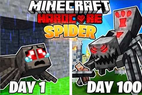 I Survived 100 DAYS as a SPIDER in HARDCORE Minecraft!