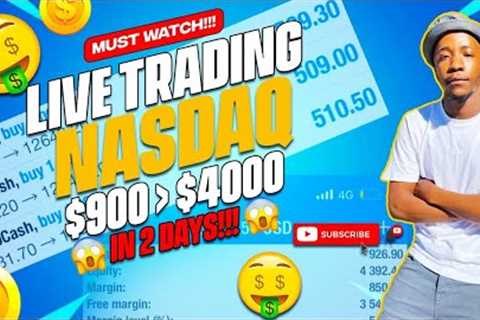 $900 TO $4000 IN 2 DAYS LIVE TRADING NASDAQ | FOREX 2022 #fxgoat #roadto10k #trading