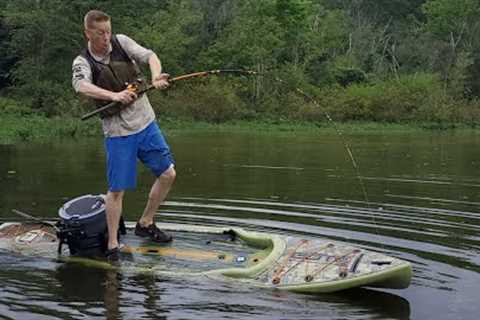 Multi Day Camping, Fishing &amp; Foraging Float Trip - Catching BIG Catfish on Paddle Board