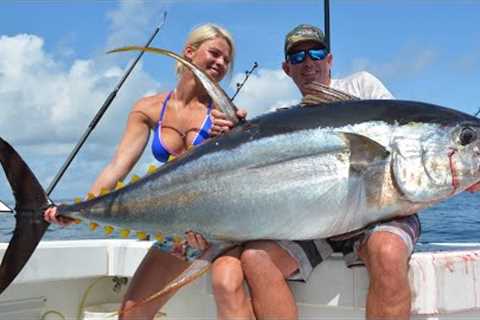 GIANT YELLOWFIN TUNA Catch Clean &amp; Cook ( Venice, Louisiana )