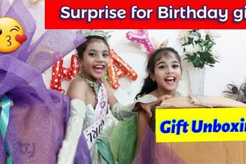 Birthday girl surprise gift unboxing | Birthday gift for sister | Birthday present opening | Ojasyaa