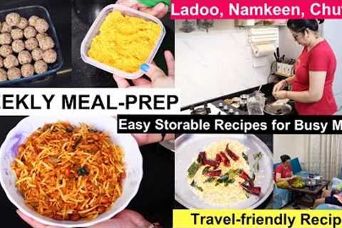 Weekly MEAL-PREP Recipes | Aloo Namkeen, Dry Fruit &amp; Seeds Ladoo, Idli Chutney, Podi | Snacks..