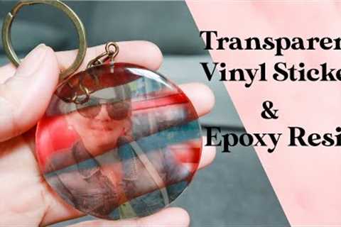Personalized Keychain resin vinyl sticker and Epoxy Resin | Photo keychain gift Resin Project
