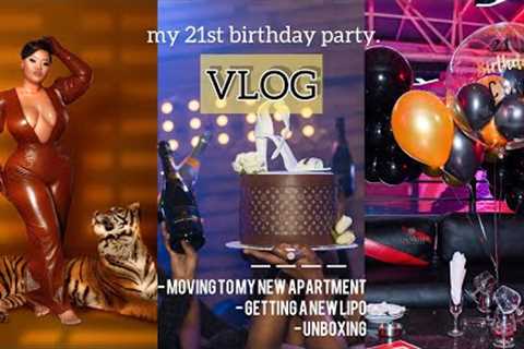21st boujee bash vlog 🥳 || new apartment / unboxing birthday gifts