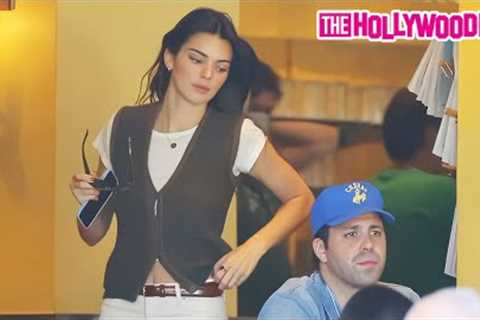 Kendall Jenner Gives Her Stylist A Day Off As She Steps Out In A Knitted Vest &amp; Jeans In New..