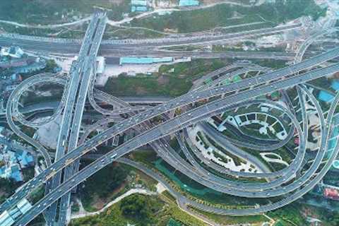 Aerial photography China Guizhou’s best overpass, Guiyang Qianchun overpass