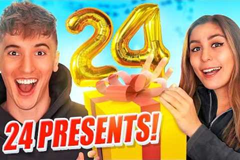 I BOUGHT MY GIRLFRIEND 24 PRESENTS FOR HER 24TH BIRTHDAY!