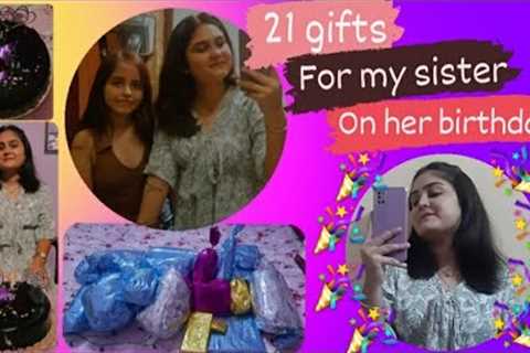 21 gifts for her//my sister(vlog4)#birthday #gifts //PART 1//