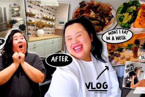 My Best Friend REACTS to my EXTREME MAKEOVER!!! + Girl's Weekend (Shopping, Hair and Eating) Vlog
