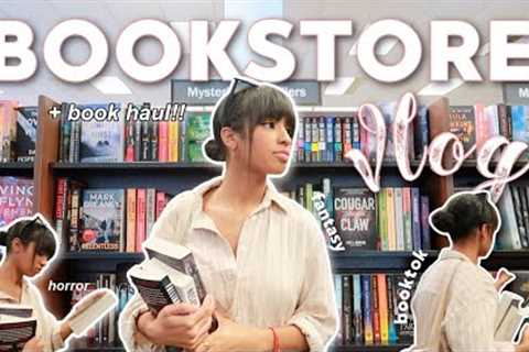 book shopping at barnes &amp; nobles +  book haul!! 🍂 ~BOOKSTORE VLOG~ (romance, horror, &amp;..