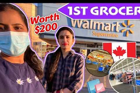 FIRST GROCERY FOR INTERNATIONAL STUDENT IN CANADA🇨🇦|| COMPARE TO INDIAN PRICES 🤑😮