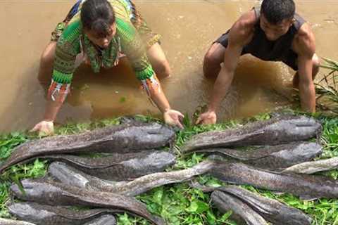 Top 100 Videos: Catch Many Fish, Solo Bushcraft Fishing Wild - Cooking Fish