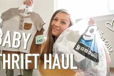 FIRST BABY CLOTHES THRIFT HAUL!! (all the cute baby boy clothes I got at Goodwill/thrift stores)