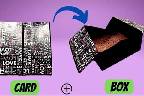 How to make box card / Box card tutorial / Handmade gift box tutorial