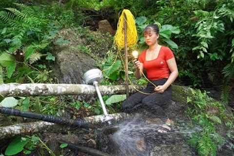 Installing Rudimentary Electric Power System From Water For My House | OFF GRID, Free Bushcraft