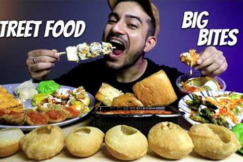 INDIAN Street Food MUKBANG | Cheese Pav Bhaji, Paneer Tikka, Palak Patta Chaat, Momos, Raj Kachori