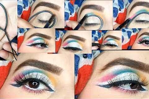 Double Cut crease Eye makeup|Colour Full Eye makeup Tutorial|Party makeup karny ka tarika|stepbystep