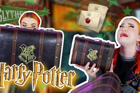 UNBOXING MY HOGWARTS TRUNKS 🧳 PERSONALIZED SLYTHERIN GIFT TRUNK &amp; MINI TRUNK 🐍📦 HARRY POTTER ..