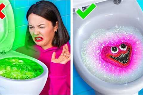 BEST BATHROOM AND CLEANING HACKS || Trending Gadgets &amp; Crazy Toilet Tricks! Funny Ideas by 123..