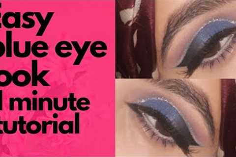 howto create eye look | easy blue eyeshadow look | step by step#viral#makeup#makeuptutorial#howto