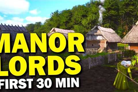 Manor Lords Demo first 30 minutes of gameplay - Settlement building, third person mode