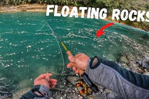 FLY FISHING Amongst FLOATING ROCKS!!